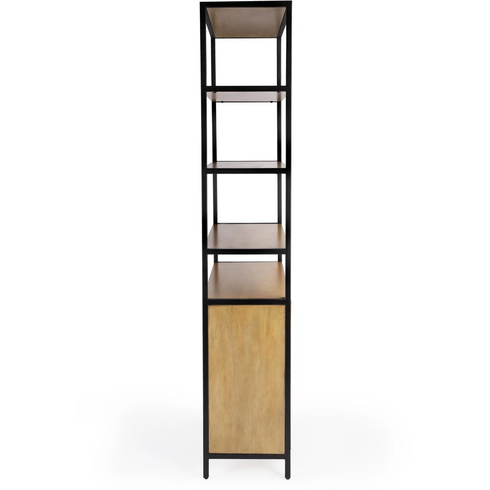 Hans 35.25" W X 84.25"H Etagere Bookcase With Open Storage In Light Brown - Image 5