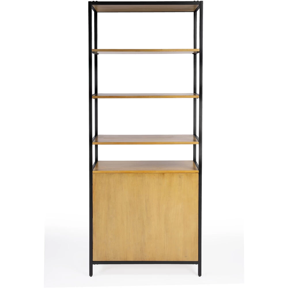 Hans 35.25" W X 84.25"H Etagere Bookcase With Open Storage In Light Brown - Image 6