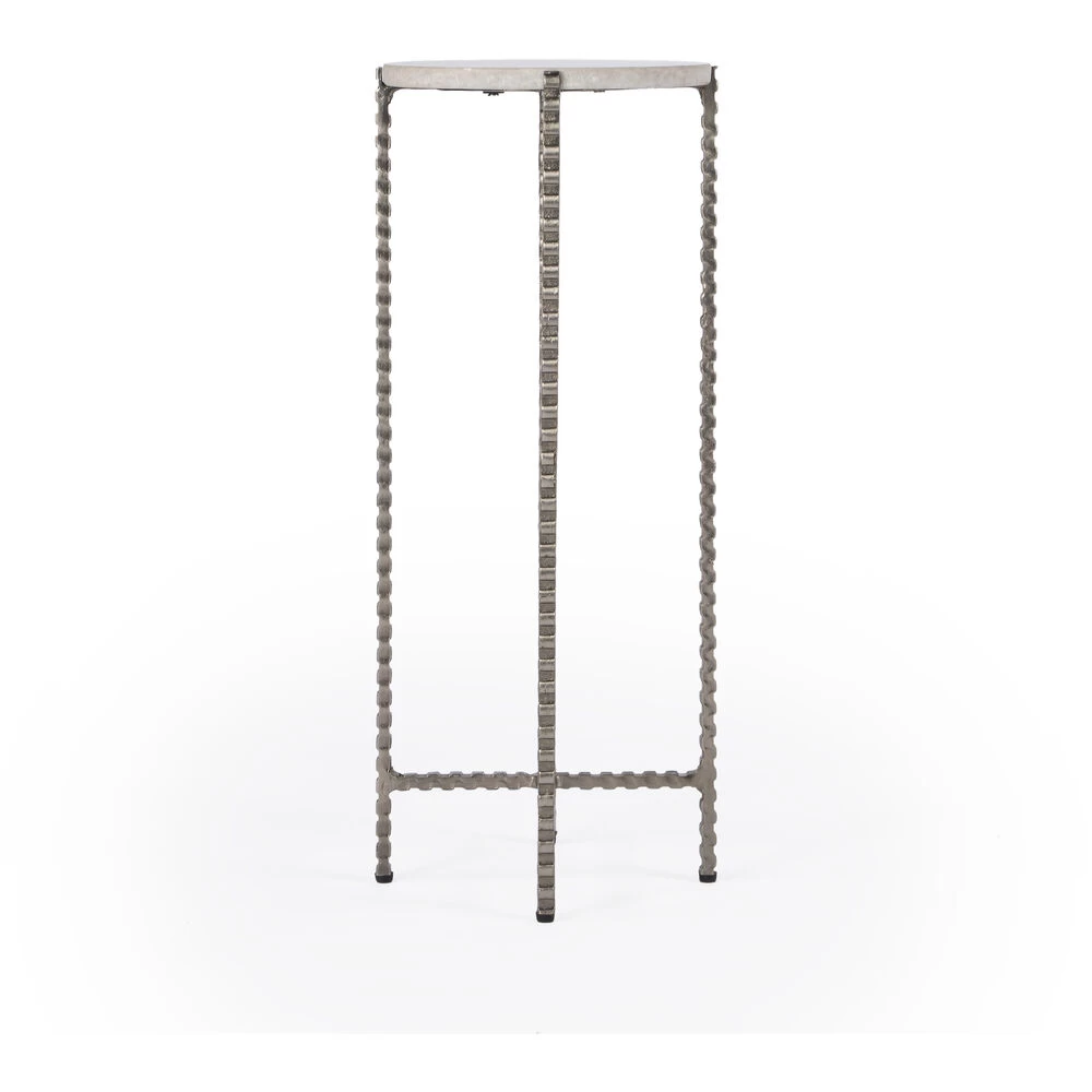 Nigella Marble And Silver Cross Legs Side Table In Multi-Color - Image 5