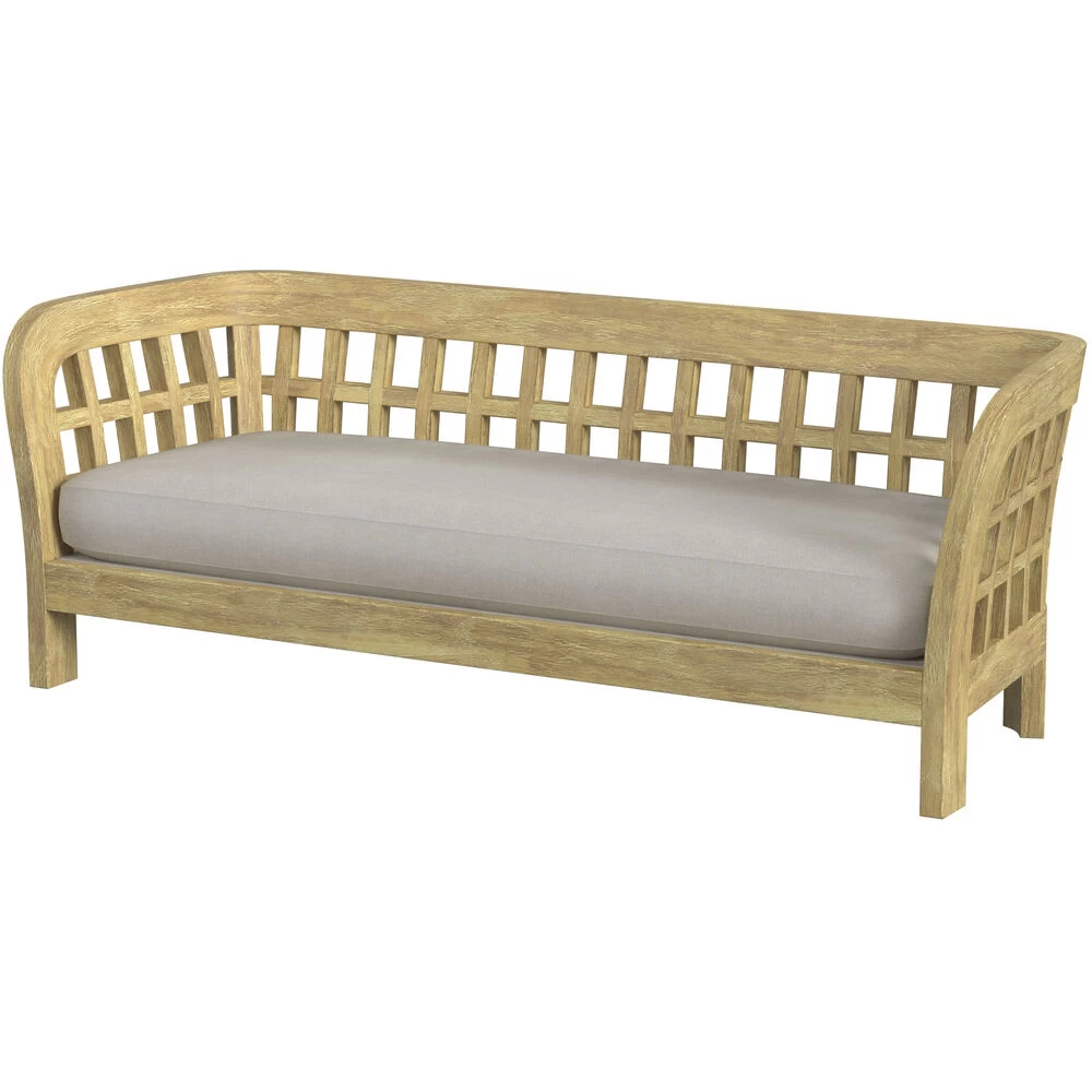 Monhegan Teak Outdoor Sofa In Light Brown