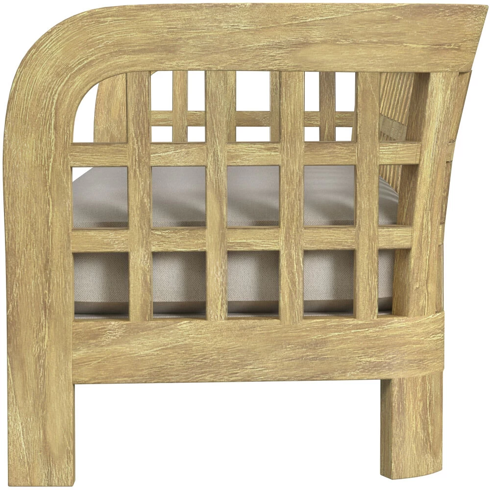 Monhegan Teak Outdoor Sofa In Light Brown - Image 4