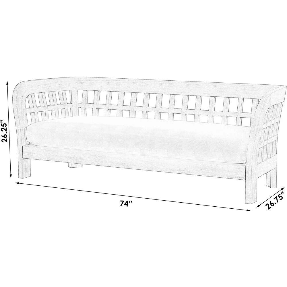 Monhegan Teak Outdoor Sofa In Light Brown - Image 2