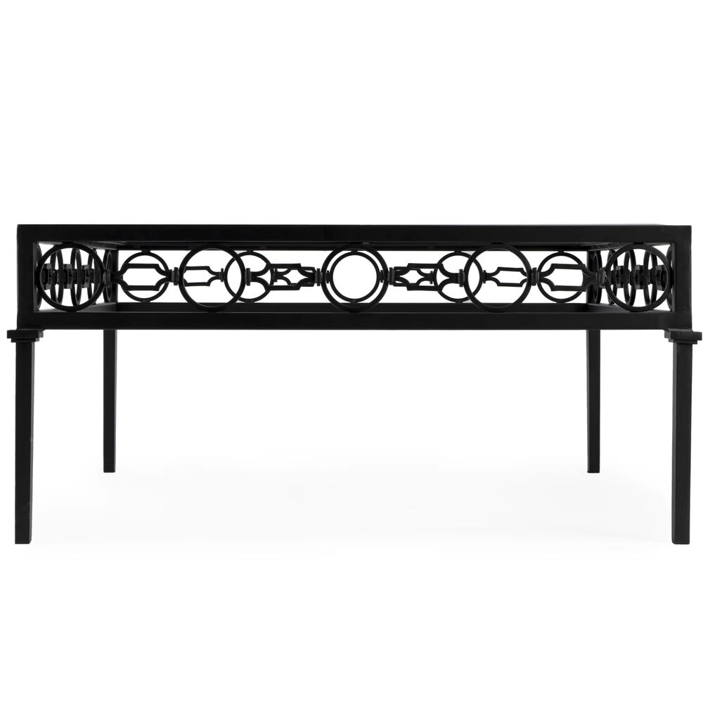 Southport Iron Outdoor Coffee Table In Black - Image 5