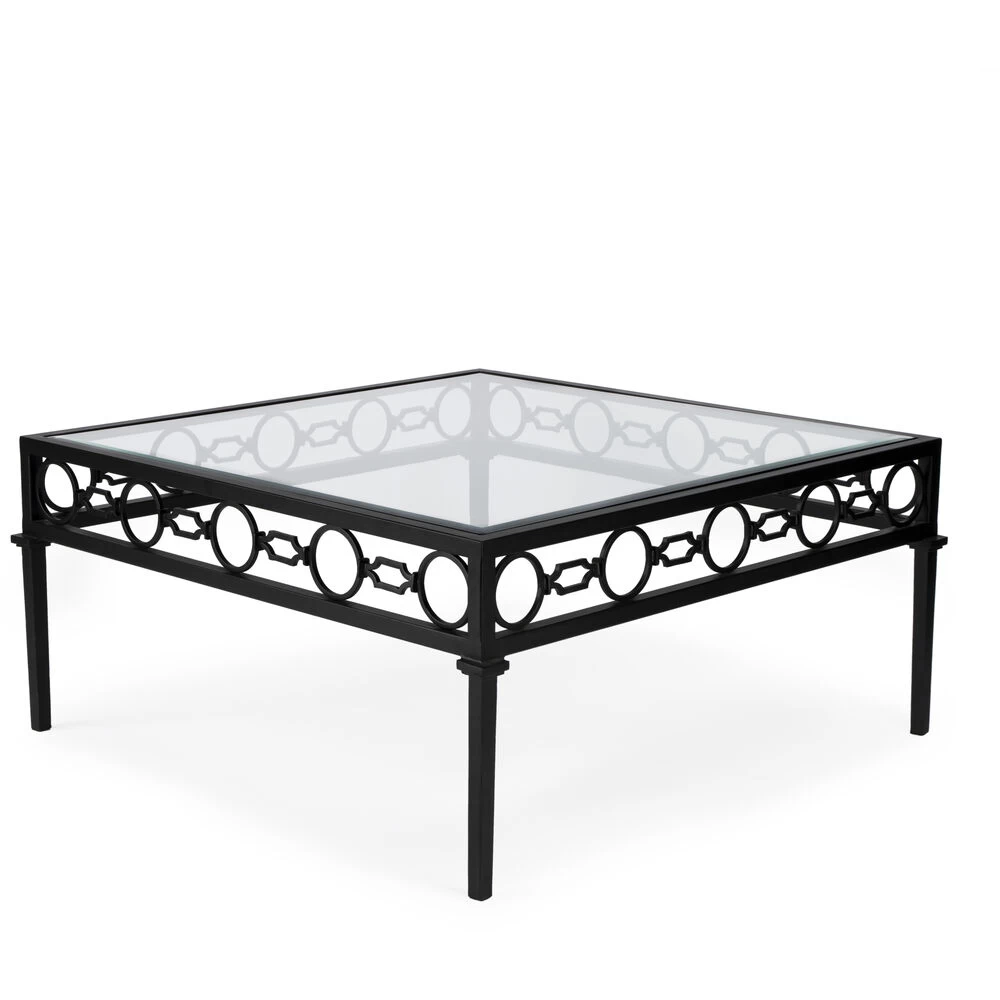 Southport Iron Outdoor Coffee Table In Black - Image 6