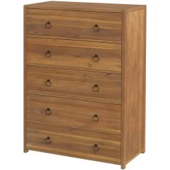 Lark 5 Drawer Dresser In Light Brown