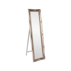 Queen Ann Standing 66 X 18 Inch Antique Silver Floor Mirror