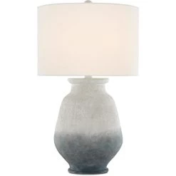 Cazalet 31 Inch 150 Watt Ash Ivory/Blue/Acrylic White Table Lamp Portable Light
