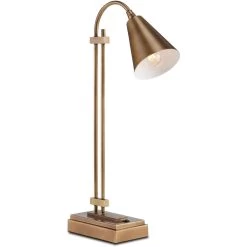 Symmetry 21 Inch Antique Brass Desk Lamp Portable Light