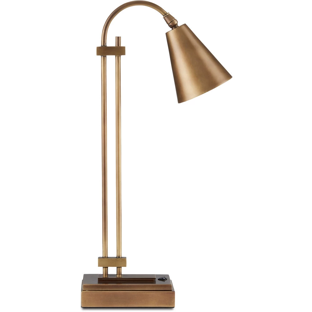 Symmetry 21 Inch Antique Brass Desk Lamp Portable Light - Image 2