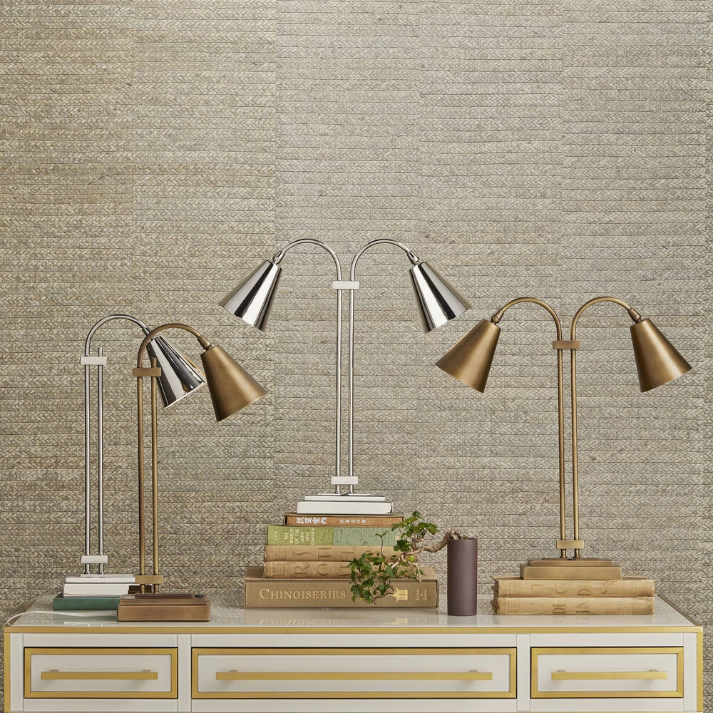 Symmetry 21 Inch Antique Brass Desk Lamp Portable Light - Image 5