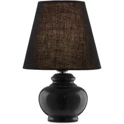 Piccolo 9 Inch Black Marquina Mini Table Lamp Portable Light