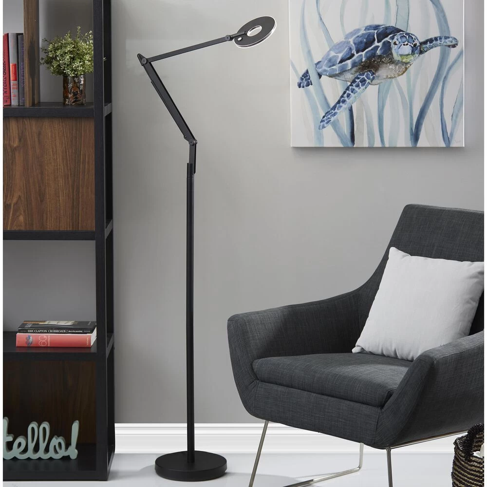 Adesso Gordon 67 Inch 9.00 Watt Black LED Floor Lamp Portable Light - Image 2