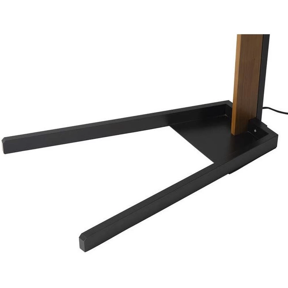 Vaulted 86 Inch 100.00 Watt Weathered Brass And Walnut With Black Arc Floor Lamp Portable Light - Image 6