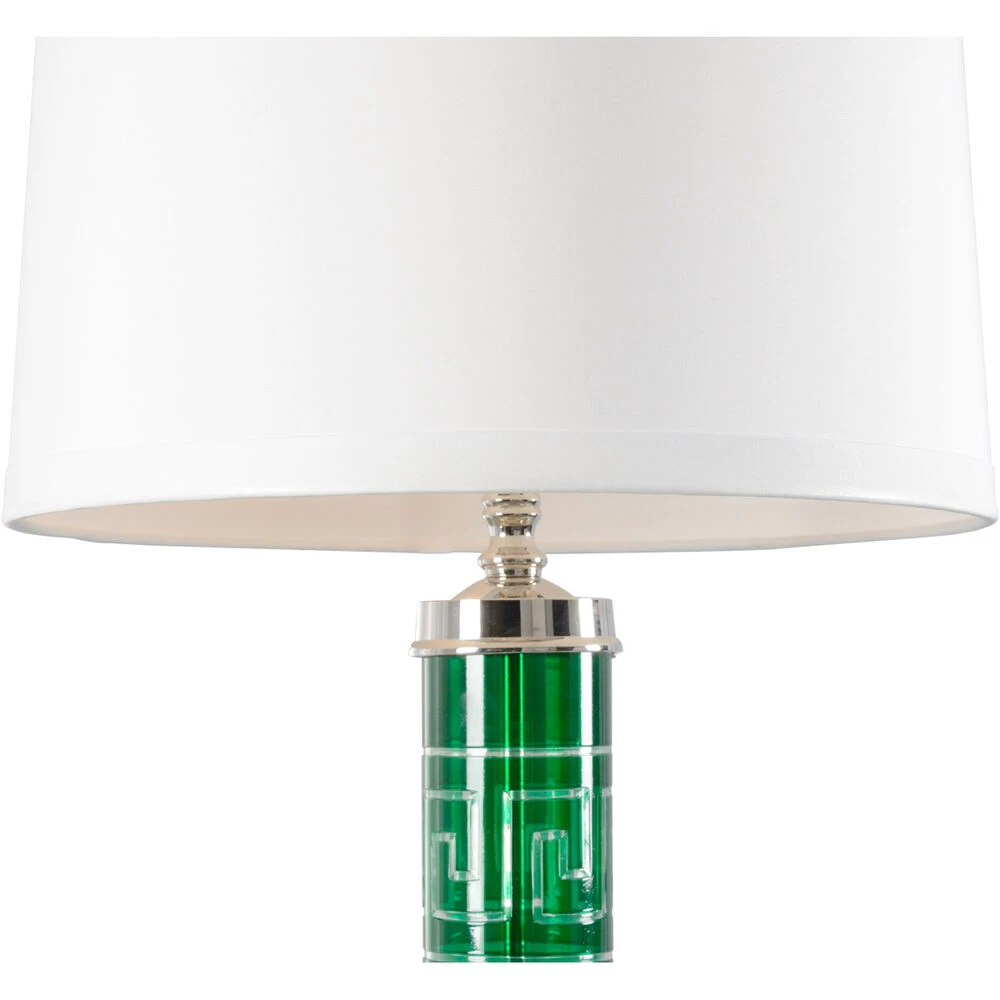 Wildwood 100.00 Watt Green/Polished Nickel Table Lamp Portable Light - Image 2