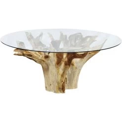 New Orleans 72 Inch Natural With Clear Outdoor Dining Table