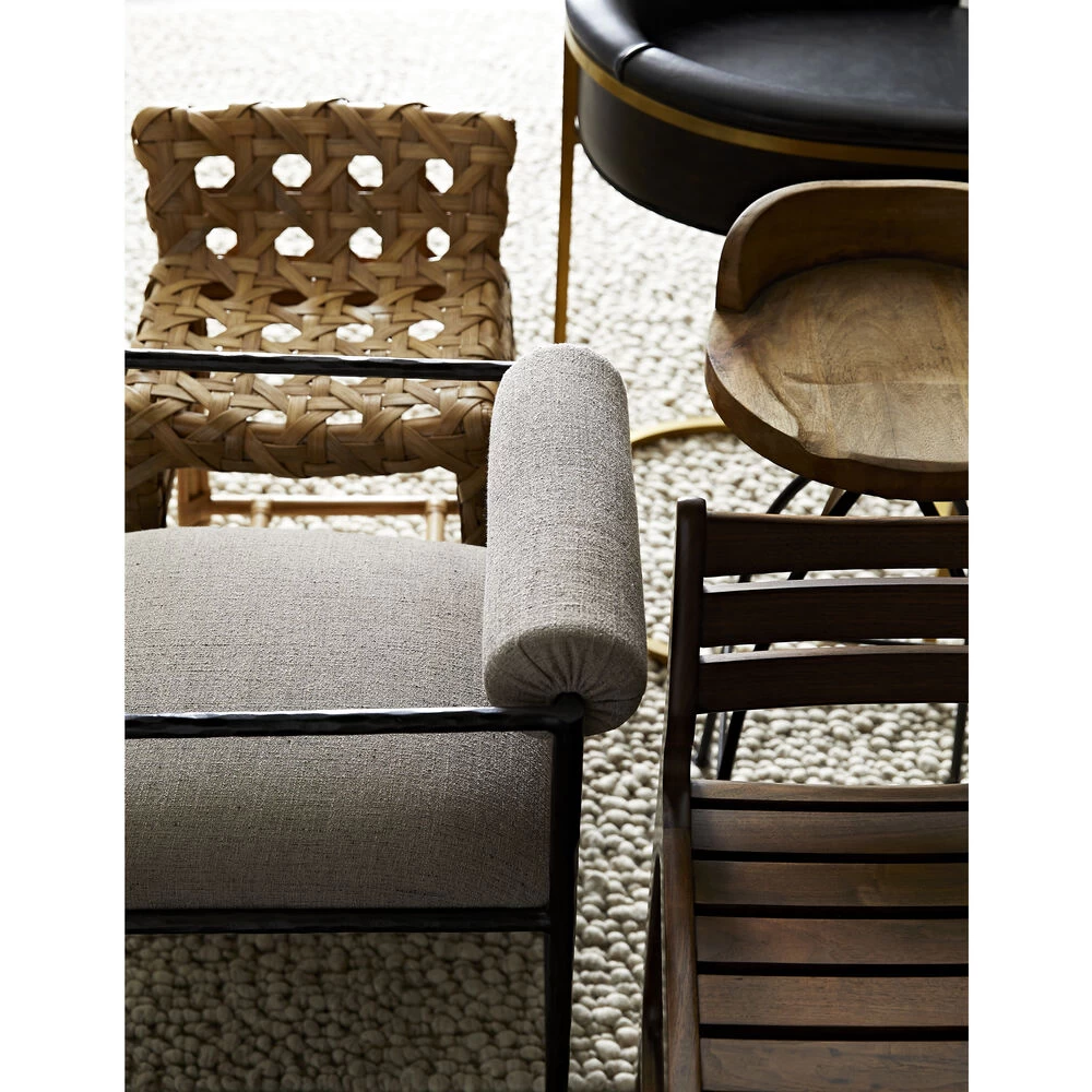 Henson 29 Inch Sandblast Antique Wax And Natural Iron Counter Stool - Image 3