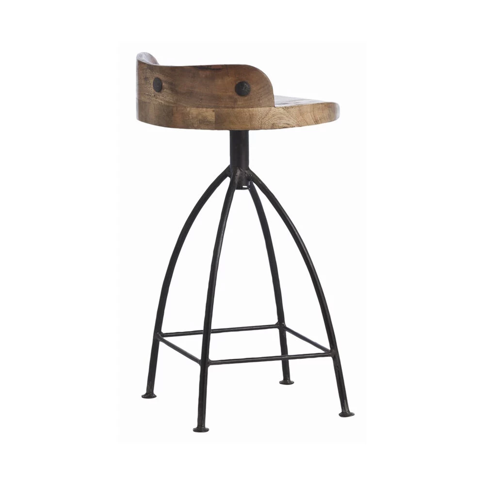 Henson 29 Inch Sandblast Antique Wax And Natural Iron Counter Stool - Image 2