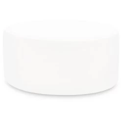 Universal 18 Inch Seascape Natural Outdoor Round Ottoman With Slipcover