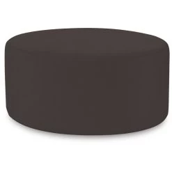 Universal 18 Inch Seascape Charcoal Outdoor Round Ottoman With Slipcover