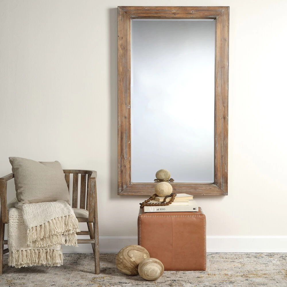 Reclaimed 60 X 30 Inch Grey Floor Mirror - Image 2