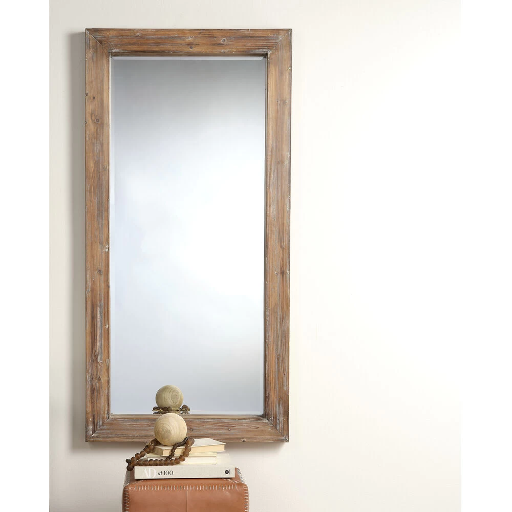 Reclaimed 60 X 30 Inch Grey Floor Mirror - Image 6