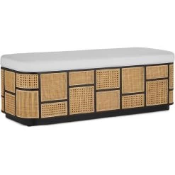 Anisa Caviar Black And Natural Storage Bench