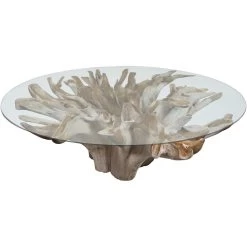 Ursela 81 Inch Natural With Clear Dining Table