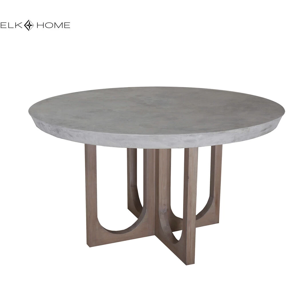 Innwood 54 Inch Polished Concrete With Natural Dining Table, Round - Image 2