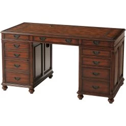 Theodore Alexander 58 X 31 Inch Pedestal Desk