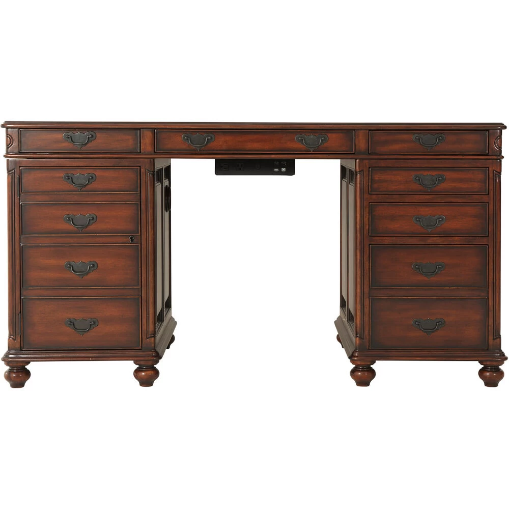 Theodore Alexander 58 X 31 Inch Pedestal Desk - Image 2