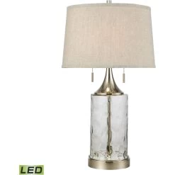 Tribeca 27 Inch 9.00 Watt Clear With Polished Nickel Table Lamp Portable Light