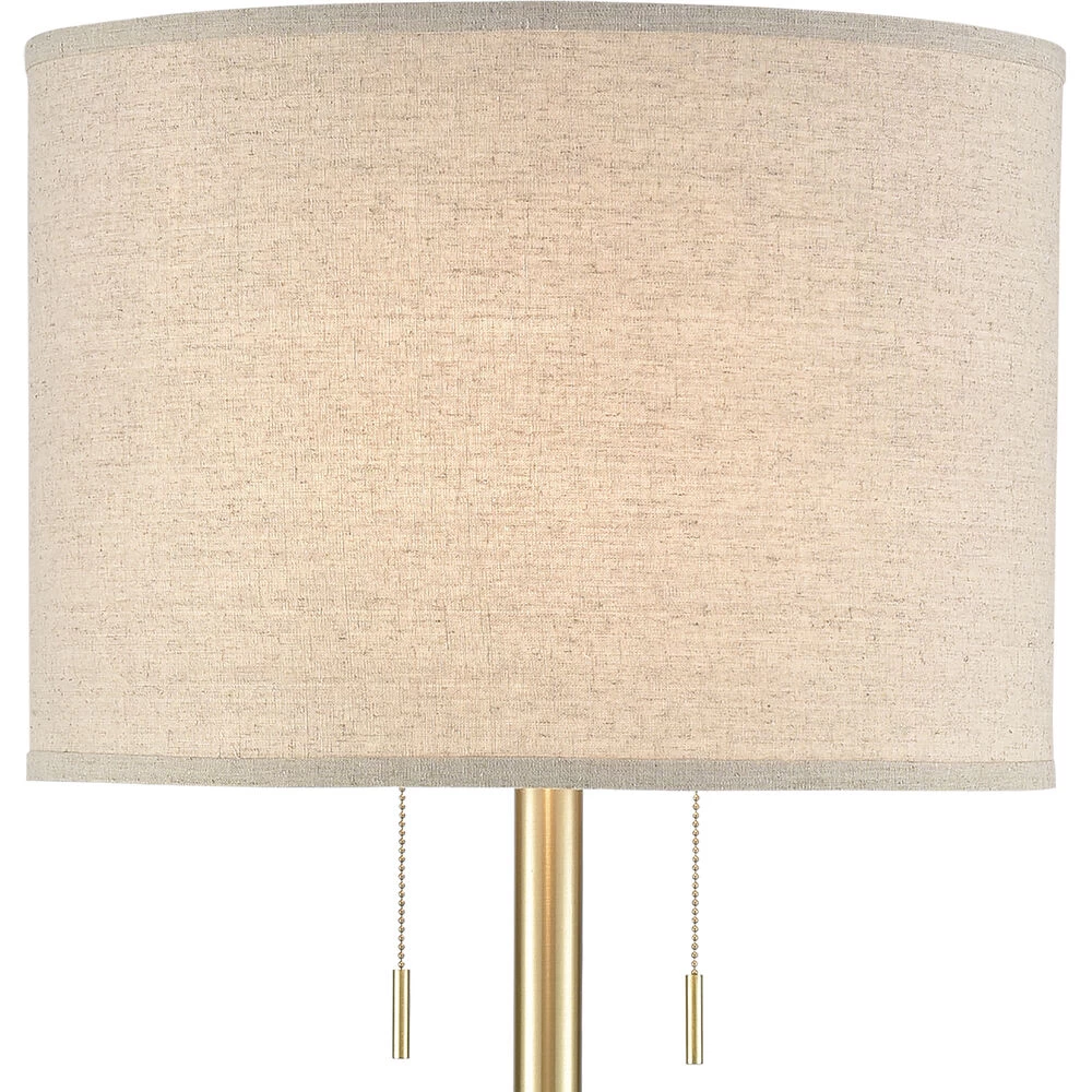 Below The Surface 63 Inch 100.00 Watt Polished Concrete With Antique Brass Floor Lamp Portable Light - Image 3
