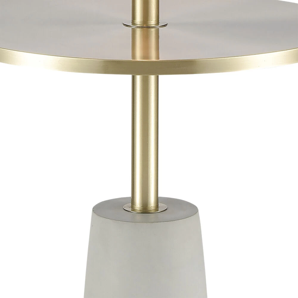 Below The Surface 63 Inch 100.00 Watt Polished Concrete With Antique Brass Floor Lamp Portable Light - Image 4