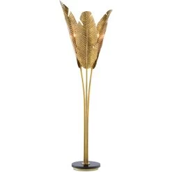 Tropical 84 Inch 40 Watt Vintage Brass/Black Floor Lamp Portable Light