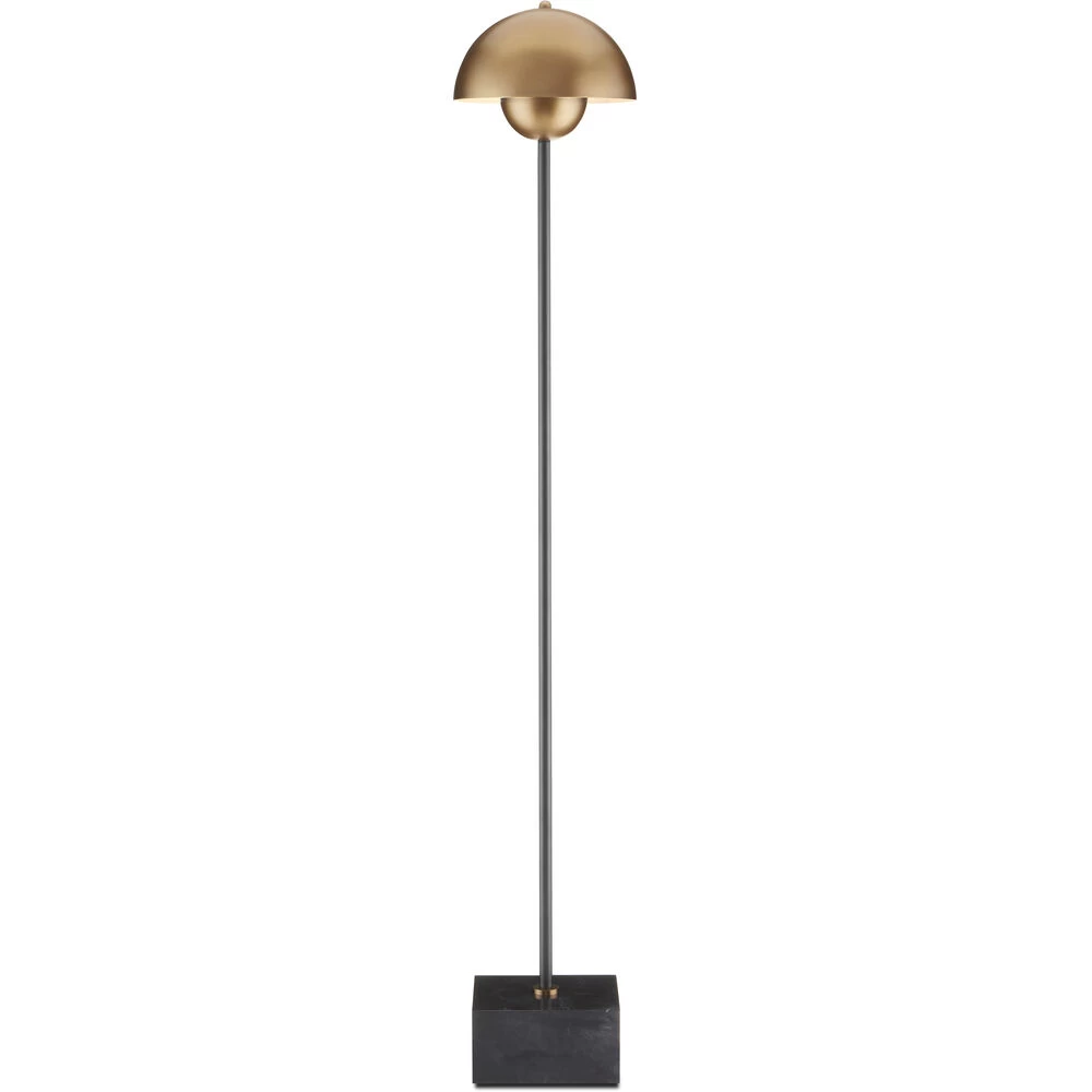 La Rue 58 Inch 7.00 Watt Brushed Brass/Black Floor Lamp Portable Light