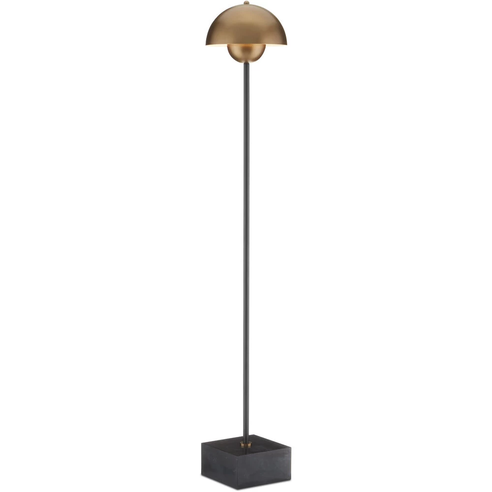 La Rue 58 Inch 7.00 Watt Brushed Brass/Black Floor Lamp Portable Light - Image 2