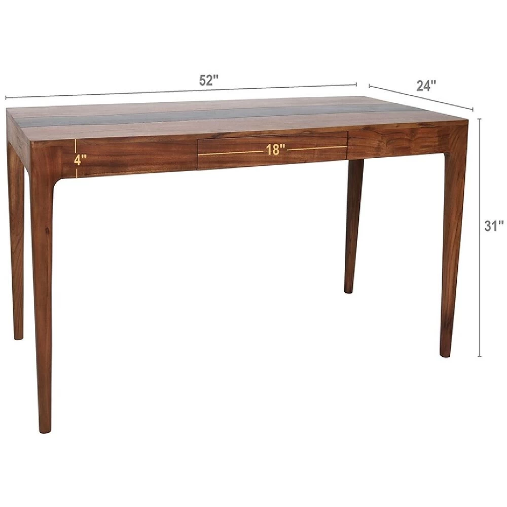 Sierra Brown Writing Desk With Drawer - Image 9