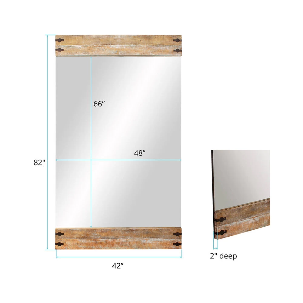 Garrett 82 X 48 Inch Wood And Iron Floor Mirror - Image 3