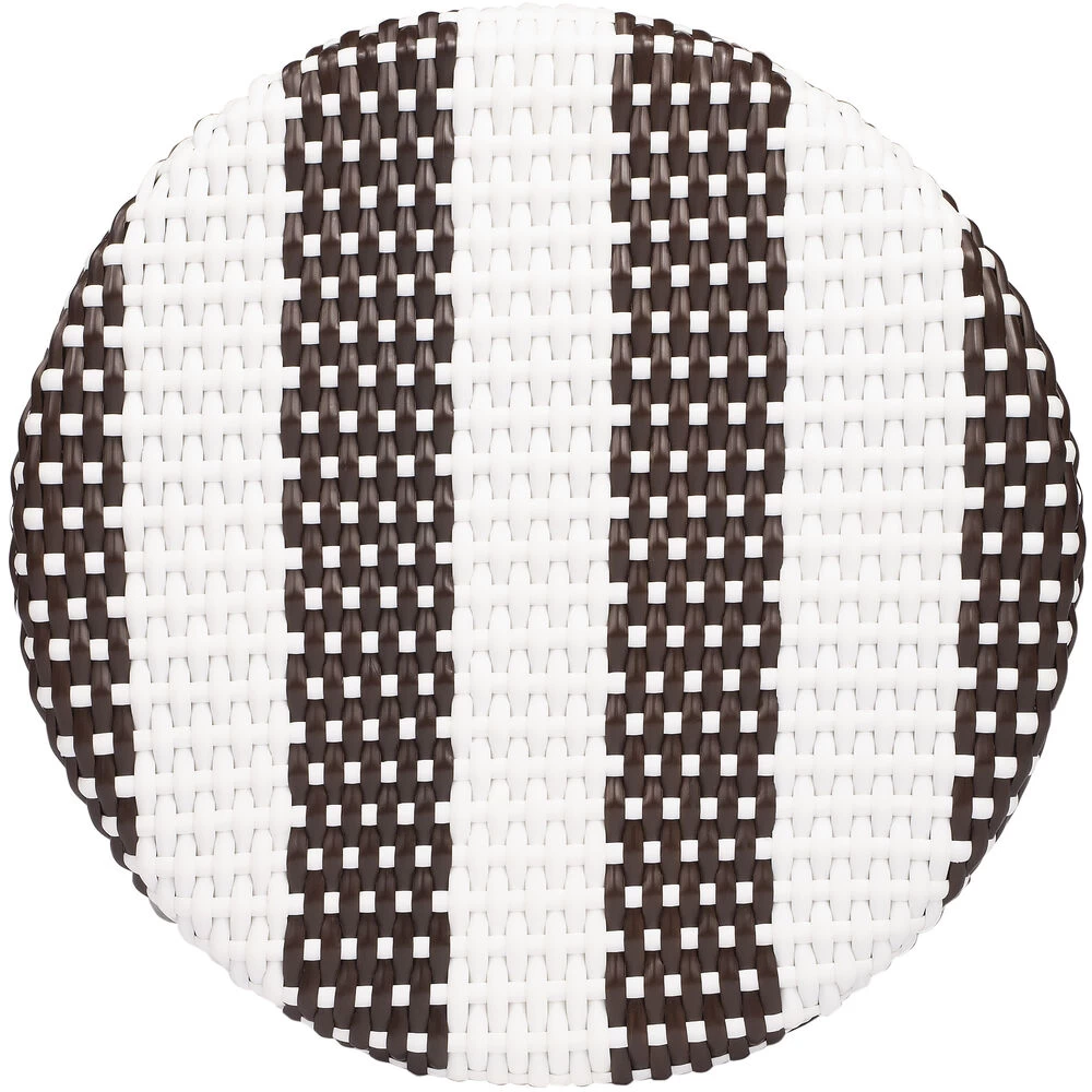 Tobias Dark Brown & White Rattan Bar Stool - Image 7