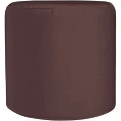 No Tip 17 Inch Seascape Chocolate Outdoor Cylinder Ottoman With Cover