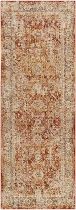 Aspendos 120 X 31 Inch Burgundy Rug, Runner