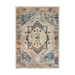 Ararat 36 X 24 Inch Dark Blue/Black/Bright Orange/Bright Red Rugs, Rectangle