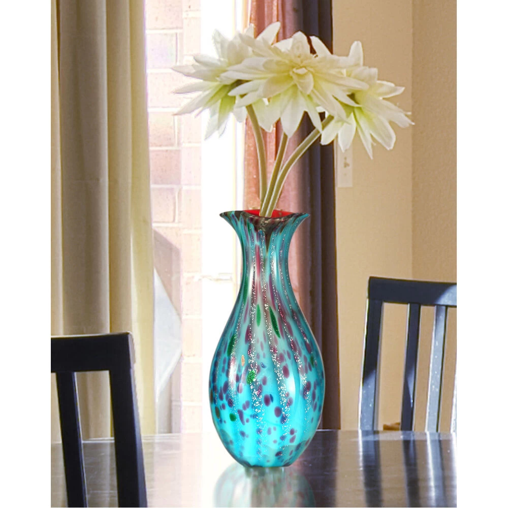 Evelyn 16 X 7 Inch Hand Blown Art Glass Vase - Image 2