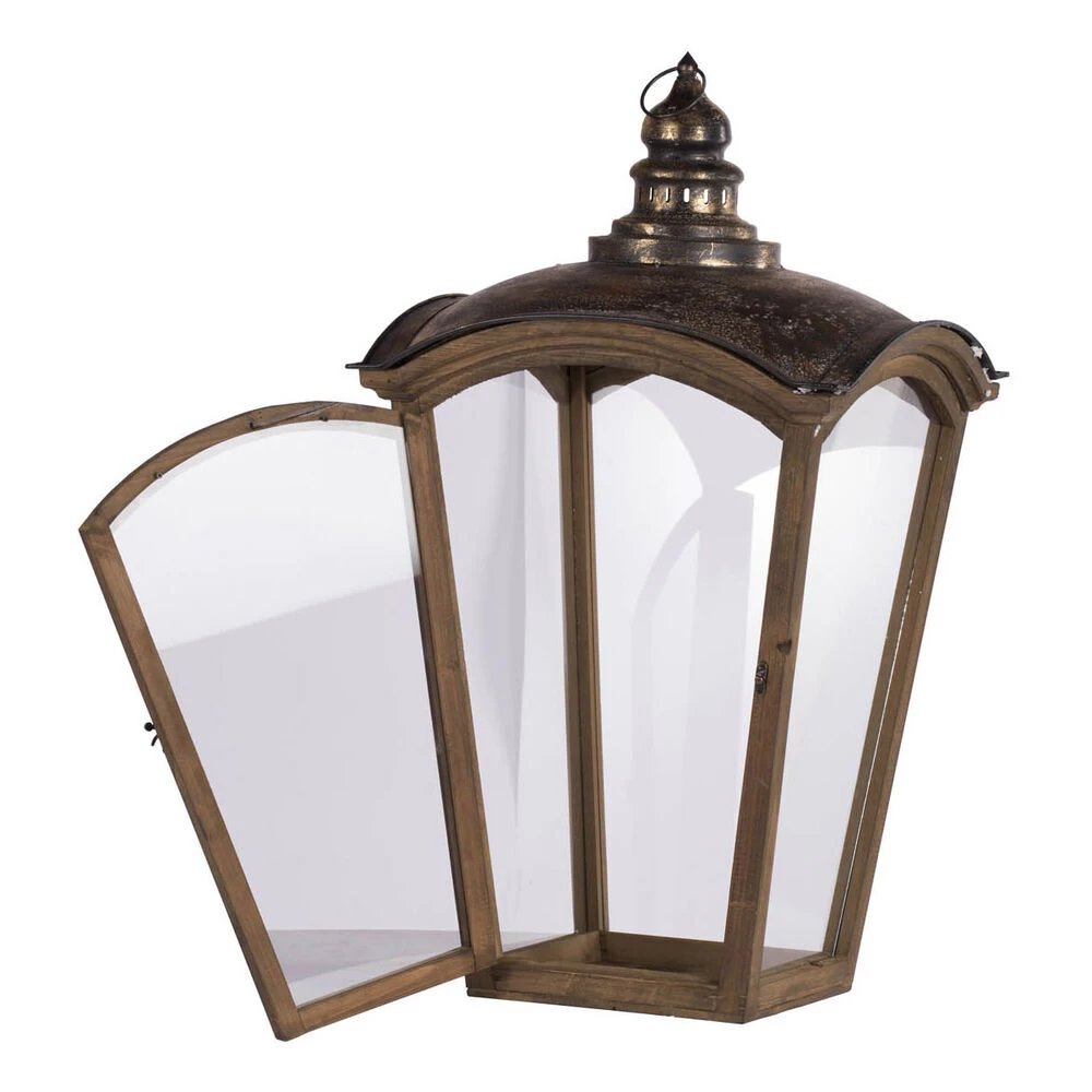 Coach 30 X 16 Inch Natural And Gold Patio Candle Lanterns, Set Of 2 - Image 2