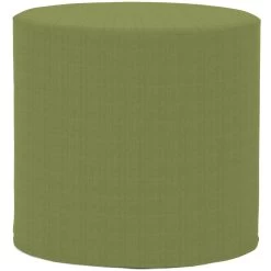 No Tip 17 Inch Seascape Moss Outdoor Cylinder Ottoman With Cover