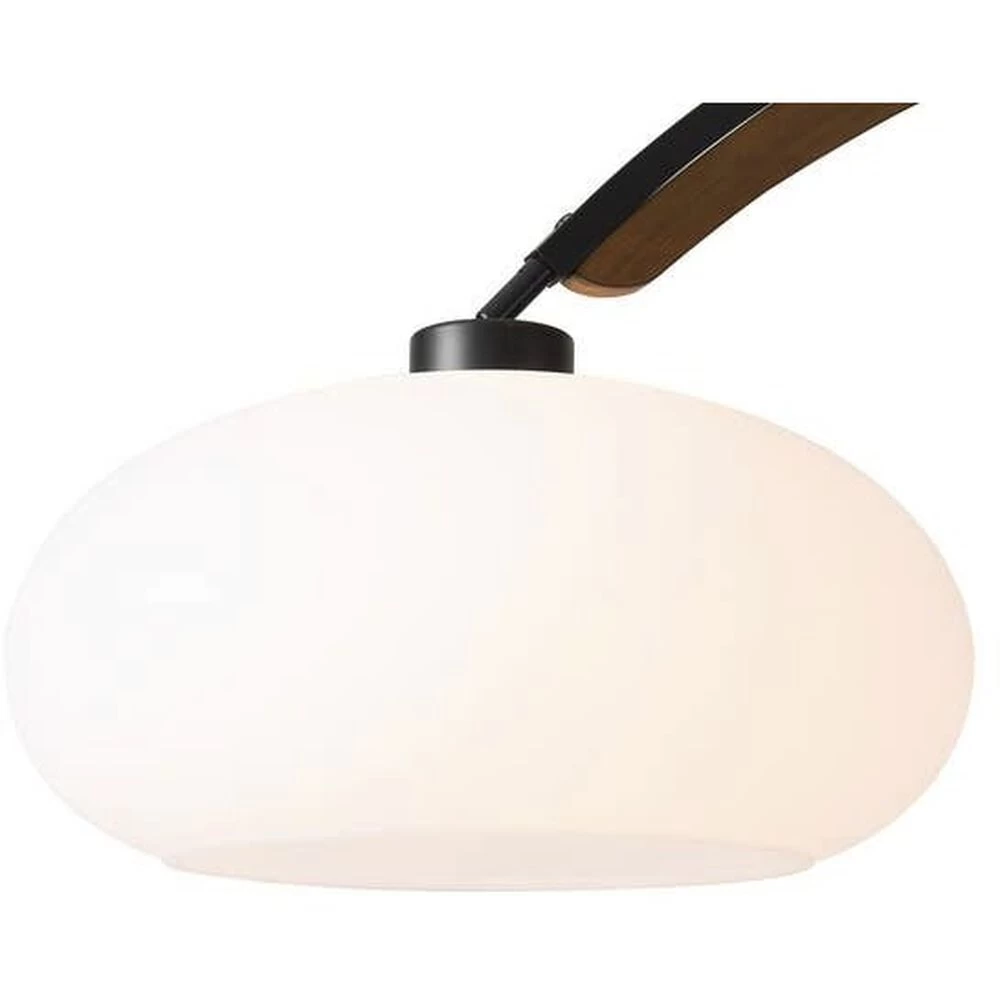 Vaulted 86 Inch 100.00 Watt Weathered Brass And Walnut With Black Arc Floor Lamp Portable Light - Image 3