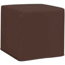 No Tip 17 Inch Seascape Chocolate Outdoor Block Ottoman With Cover