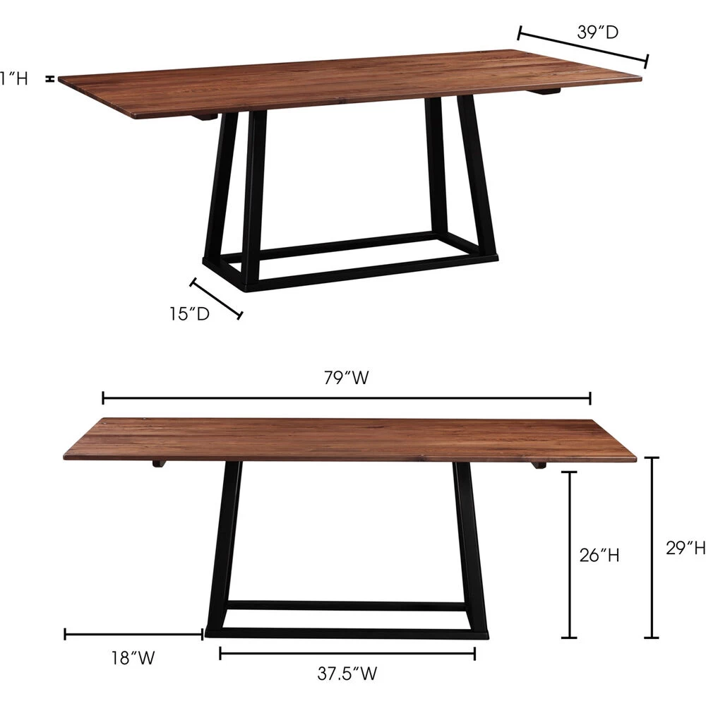 Tri-Mesa 79 X 39 Inch Brown Dining Table - Image 5