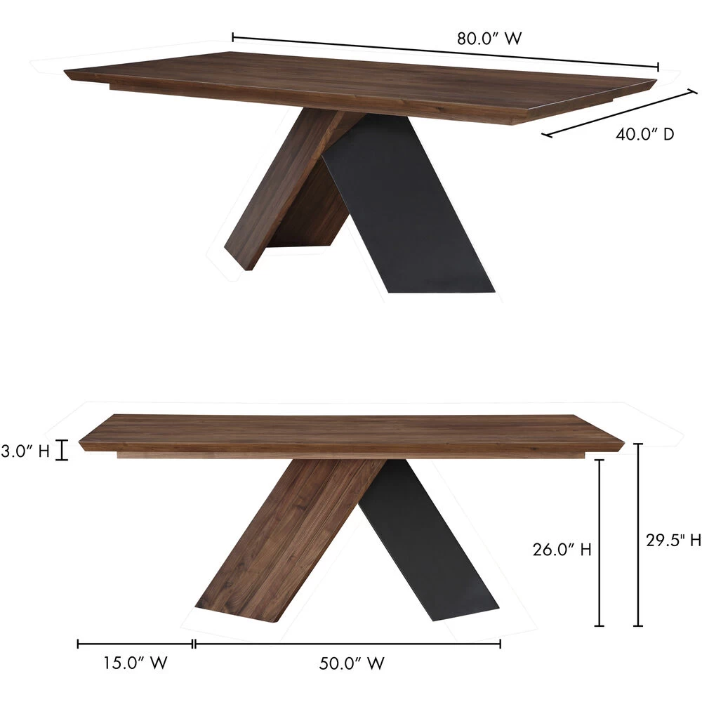 Axio 80 X 40 Inch Brown Dining Table - Image 6