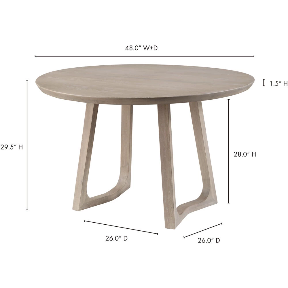 Silas 48 X 48 Inch White Dining Table, Round - Image 6
